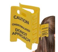 Barrette Attention Surstimulé | Signe de Mode Anti-Dérapant | Signaler Ne Pas Approcher Serre-Cheveux - pour Femmes Filles Étudiantes Collègues Amis Cheveux Épais Fins Longs