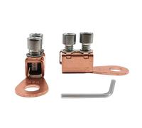 Barrette Batterie Cuivre - 2x100A Jeu Bornes Batterie, Bloc Distribution Courant, Terminal Cosses Serrage | Kit Connexion Électrique pour Véhicule Poids Lourd Utilitaire