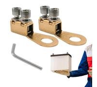 Barrette Batterie Cuivre - 2x100A Jeu Bornes Batterie, Bloc Distribution Courant, Terminal Cosses Serrage | Kit Connexion Électrique pour Véhicule Poids Lourd Utilitaire