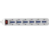 BARRETTE BRENNENSTUHL ECO-LINE AVEC INTERRUPTEUR 6 PRISES DEUX PASSES/SCHUKO (50
