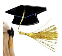 Barrette Cheveux - Accessoire Mignon Cérémonie Diplôme | Mini Mortier Doctorat, Pompon Jaune | Pour Remise Diplômes, Photos, Fête, Femmes Élégantes & Étudiantes, Fonctionnelle Décorative