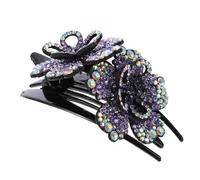 Barrette Chignon Magique Fleur Grosse en Résine Brillante | Pince Bec de Canard Arrière, Maintien Toute la Journée, pour Cérémonies et Fêtes
