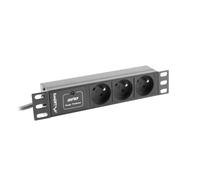 Barrette d'alimentation pour rack Lanberg 10' (1u, 16a, 3x 230v pl)