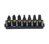 Barrette de 7 embouts de vissage Phillips/Torx impact-torsion 25 mm - DT70813-QZ - DEWALT