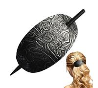 Barrette de cheveux en cuir avec bâton, non tirant et polyvalent adapté à divers types de cheveux, y compris les fins, épais ou ondulés, et sont populaires dans la main et Etsy MA