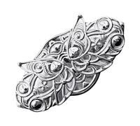 Barrette décorative en alliage | Pince à cheveux en Relief ton argent pour coiffure habillée, usage quotidien, chignons coiffés, couvre-chef