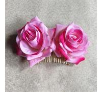 Barrette Fleur Cheveux Lot de 3 grandes pinces à cheveux en forme de fleur rouge bordeaux for coiffure de mariage, demoiselle d'honneur, mariée(Color 5)