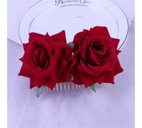 Barrette Fleur Cheveux Lot de 3 grandes pinces à cheveux en forme de fleur rouge bordeaux for coiffure de mariage, demoiselle d'honneur, mariée(Color 10)