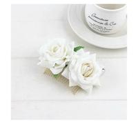 Barrette Fleur Cheveux Lot de 3 peignes à cheveux romantiques fantaisie en soie artificielle avec fleur de rose violette et rouge(WT)