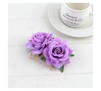 Barrette Fleur Cheveux Lot de 3 peignes à cheveux romantiques fantaisie en soie artificielle avec fleur de rose violette et rouge(LPL)