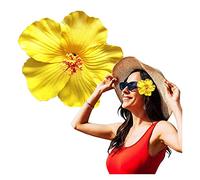 Barrette fleur de Hibiscus barrette fleurs Barrette Fleur Artificielle Pinces à Cheveux Mousse Accessoires De Cheveux pour Mariage Coiffure De Plage (Jaune)