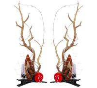 Barrette Lumineuse Cornes de Renne Lr44, Lot de 1 Paire | Design Noël, Clip Facile des Deux Côtés, PP ABS Non Tissé, pour Filles et Femmes