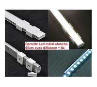 Barrette métal étanche strip de LED 50 cm ! 108 Leds Chaudes 12V Diffuseur ULTRAPUISSA