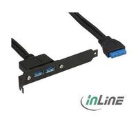 Barrette PCI - InLine - 33390C - 2x Port USB 3.0 - Connexion Interne 19 broches - Noir