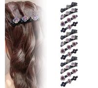 Barrette TresséE En Cristal éTincelant，Pinces à Sectionnement, Barrette Cheveux Femme ，Pinces à Cheveux TresséEs En Pierre Cristal éTincelante, Cadeaux Pour Filles Femmes (12PCS)