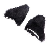 Barrettes 2 Pièces Cheveux en Flanelle Oreilles de Chat Noires | Cosplay et Déguisement, Texture Douce et Agréable, Format Duo pour Filles