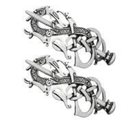 Barrettes à Cheveux 2 Pièces en Alliage Argenté Style Celtique Viking