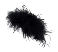 Barrettes à Cheveux à Plumes Noires - Pinces à Cheveux Noires Pour Cheveux Épais | Barrette à Cheveux en Plume D'autruche Artificielle Grande Pince à Cheveux Plume Noire pour Femmes, Mascarade