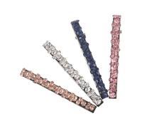 Barrettes à Cheveux en Cristal 4 Pièces, Fines, Brillantes | Lot de 4, Tenue Sûre et Solide, Finition Pailletée Résistante, Usage Quotidien et Journées de Travail