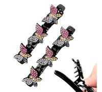 Barrettes à cheveux en forme de papillon - Pour filles et femmes - Jolies barrettes à cheveux tressées à la mode - Pour l'école de danse, le mariage