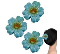 Barrettes À Cheveux Fleur Avec Griffe,3 Pièces Accessoires De Coiffure À Tenue Ferme Et Anti-Dérapante | Accessoires de Cheveux Style Hawaïen pour Femmes et Filles - Pour Épouse Petite Amie Sœur Et Fi