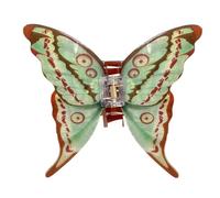 Barrettes à cheveux papillon en acrylique pour femme - Pinces à cheveux antidérapantes - Accessoire de cheveux - Pour femmes et filles - Pour un port quotidien - Vert A