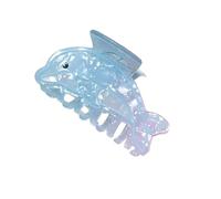 Barrettes à cheveux sur le thème des créatures marines pour femmes, respectueux de l'environnement, en acétate, rassemblement de plage, pince à cheveux bleue dégradée