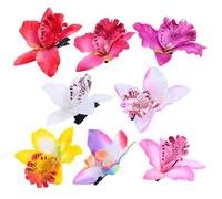 Barrettes à Fleurs D'orchidées en Tissu 8 Pièces pour Femme Mariage