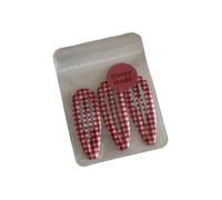 Barrettes à gouttelettes d'eau, 3 paquets, bord ondulé, Plaid BB Clip, épingle à cheveux de base for bébés filles, accessoires de cheveux for enfants(03 Blue Grid Pattern)