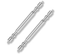 Barrettes à ressort de montre de 19 mm | Vendues par paire | 1,8 mm de diamètre | Acier inoxydable | Goupilles en forme de baril à double bride | Ensemble de remplacement de qualité supérieure pour