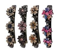 Barrettes à Strass - Lot de 4 Accessoires Cheveux Fleurs Strass | Accessoire de Coiffure pour Fête de Noël École Quotidien Sortie Mariage Adolescente
