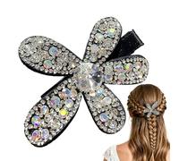 Barrettes À Strass Pour Femmes,Accessoires De Pinces À Cheveux Floraux 3D Étincelants | Pince Charmante - Pour Les Filles, Usage Quotidien, Fêtes, Occasions Formelles, Mariage, Rassemblement, Costume
