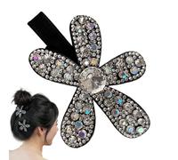 Barrettes À Strass Pour Femmes | Épingle Métal Brillant Vintage Bec De Canard,Barrettes Fleur Vintage | Pour Festival Salon Maison Voyage Mariage Nuptial Soin Fête Été Vacances Quotidien