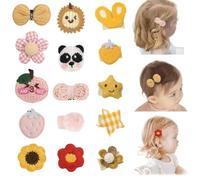 Barrettes Bébé Fille Mini en Coton Doux - Fleurs Panda Tournesol - Accessoires Cheveux Sécurisés Sans Irritation - Confortables pour Nouveau-Nés et Enfants