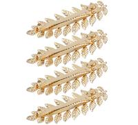 Barrettes Cheveux Feuille Baroque Élégantes, Lot de 4, Métal | Accent Décoratif Discret, Tenue Fiable au Quotidien, pour Demi-queue, Mariage et Coiffage Facile