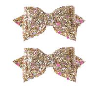 Barrettes crocodiles dorées à paillettes scintillantes de 7,6 cm pour petits tout-petits, adolescents, bébés, filles, école, enfants, femmes, cadeau de Noël, Nouvel An