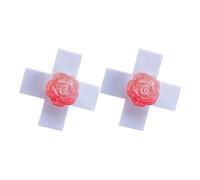 Barrettes croisées roses pour femme et fille des années 2000 Punk Résine Pince à cheveux Anime Côté épingle à cheveux Tous les décors de cheveux assortis 1/2 pcs Épingle à cheveux vintage
