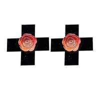 Barrettes croisées roses pour femme et fille des années 2000 Punk Résine Pince à cheveux Anime Côté épingle à cheveux Tous les décors de cheveux assortis 1/2 pcs Épingle à cheveux vintage