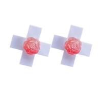 Barrettes croisées roses pour femme et fille des années 2000 Punk Résine Pince à cheveux Anime Côté épingle à cheveux Tous les décors de cheveux assortis 1/2 pièce
