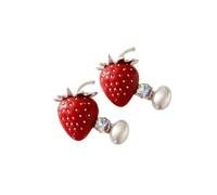 Barrettes de doux pour filles et adolescentes, forme de fraise avec touche de perle, paire de pinces adaptées looks quotidiens, paire de pinces à cheveux fraise, barrettes pour filles,