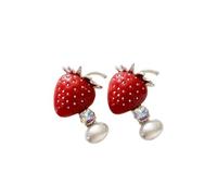 Barrettes décoratives fraises pour adolescents, paire d ' accessoires pour cheveux en perles avec breloque à facettes adaptées scolaire, paire de pinces à cheveux fraises, barrettes de
