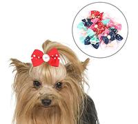 Barrettes Élastiques À Nœud Papillon pour Chien Et Chat, 20 Pièces, Épingle À Cheveux en Forme De Fleur, Toilettage pour Animaux De Compagnie
