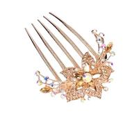 Barrettes en strass Épingle à cheveux en cristal for femmes, 1 pièce, strass, queue de cheval, pince, accessoires for dames(Gold)