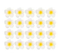 Barrettes Frangipanier Blanches 20 Pièces EVA Fer, Pinces Cheveux | Design Denté, Réutilisables, pour Têtes et Chignons, Style Plage, Fêtes Tropicales, Filles et Dames