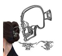 Barrettes Gothiques, Pince Griffe Horreur Métallique, 3 Pièces Barrette Cheveux Araignée Crâne Effrayante pour Fête Déguisement Maison École Halloween Filles