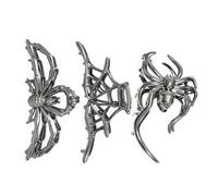 Barrettes Halloween pour Femmes | Pince Griffe Métal Gothique | 3 Pièces Barrettes Halloween Tête de Mort Araignée pour Femmes Filles Spectacle Cosplay Maison École Extérieur Automne