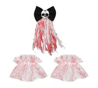 Barrettes Halloween Têtes de Mort, Griffes Capillaires Crânes Sanglants pour Filles, Accessoire Capillaire Horrifique et Bracelet pour Événements à Thème Cosplay Photographie Scénique Jour des Morts
