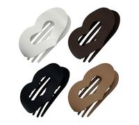 Barrettes Plates Griffe pour Femmes | Pince Coeur Plate pour Cheveux,4 Pièces Barrettes À Bec De Canard Forte Tenue Pour Coiffures Fines Et Longues Pour Mariage Fête Plage