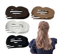 Barrettes Plates Griffe pour Femmes | Pince Coeur Plate pour Cheveux - 4 Pièces Barrettes À Bec De Canard Forte Tenue Pour Coiffures Fines Et Longues Pour Mariage Fête Plage