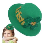 Barrettes Saint-Patrick,Accessoire de Tête Festif Saint-Patrick,Barrettes Haut-de-forme Trèfle pour Femmes - Pour Femmes Filles Ados Événement Soirée Photo Quotidien